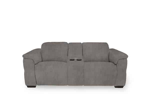 Inca Fabric 2 Seater Power Recliner Sofa with Pop Up Light Console and Power Headrests  Dexter Mocha | Bed Sava
