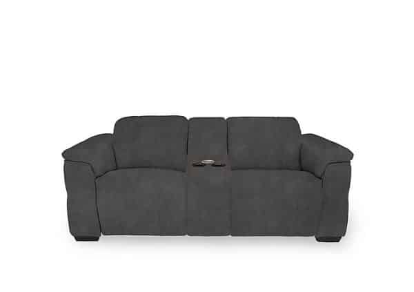 Inca Fabric 2 Seater Power Recliner Sofa with Pop Up Light Console and Power Headrests  Dexter Shadow | Bed Sava
