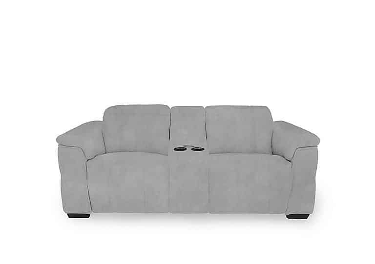 Inca Fabric 2 Seater Power Recliner Sofa with Pop Up Light Console and Power Headrests - Dexter Smoke