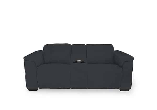Inca Fabric 2 Seater Power Recliner Sofa with Pop Up Light Console and Power Headrests  Opulence Charcoal | Bed Sava