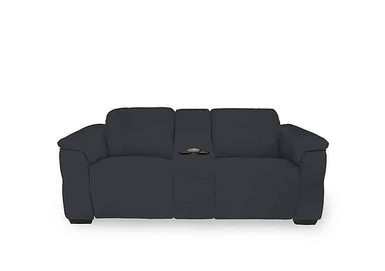 Inca Fabric 2 Seater Power Recliner Sofa with Pop Up Light Console and Power Headrests - Opulence Charcoal
