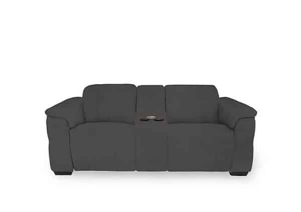 Inca Fabric 2 Seater Power Recliner Sofa with Pop Up Light Console and Power Headrests  Opulence Granite | Bed Sava