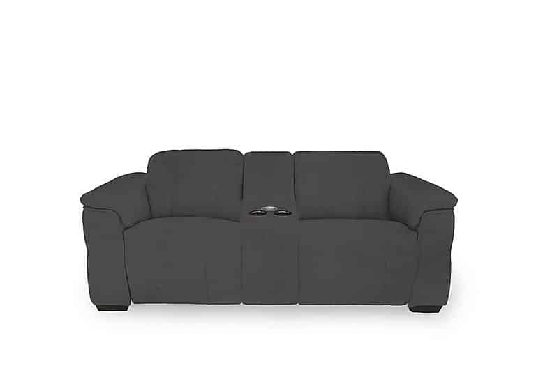 Inca Fabric 2 Seater Power Recliner Sofa with Pop Up Light Console and Power Headrests - Opulence Granite