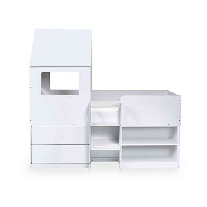 Arlet Mid Sleeper with Storage  White | Bed Sava
