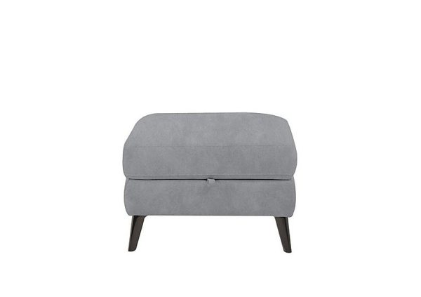 Axel Fabric Storage Footstool  Bluish Grey | Bed Sava