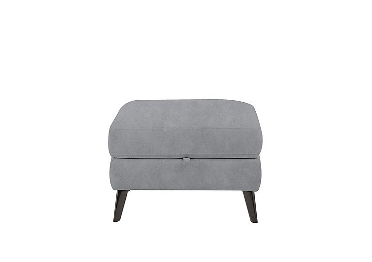 Axel Fabric Storage Footstool - Bluish Grey