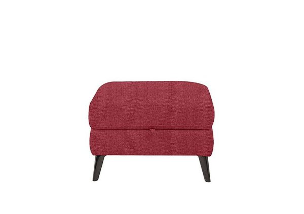 Axel Fabric Storage Footstool  Red | Bed Sava