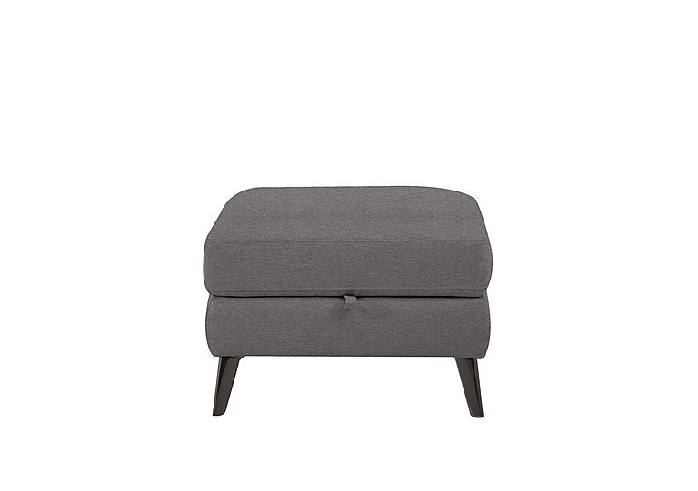 Axel Fabric Storage Footstool - Charcoal Gray