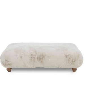 Boutique Collection  Blenheim Bench Stool  Vancouver Fur Ivory with Oak Feet | Bed Sava