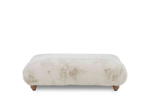 Boutique Collection  Blenheim Bench Stool  Vancouver Fur Ivory with Oak Feet | Bed Sava