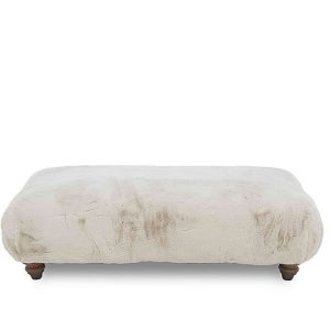 Boutique Collection  Blenheim Bench Stool  Vancouver Fur Ivory with Walnut Feet | Bed Sava