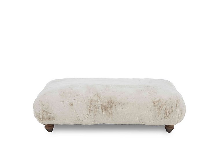 Boutique Collection - Blenheim Bench Stool - Vancouver Fur Ivory with Walnut Feet