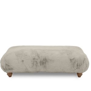 Boutique Collection  Blenheim Bench Stool  Vancouver Fur Mink with Oak Feet | Bed Sava