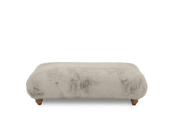 Boutique Collection  Blenheim Bench Stool  Vancouver Fur Mink with Oak Feet | Bed Sava