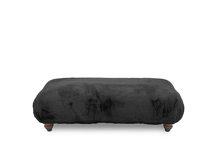 Boutique Collection - Blenheim Bench Stool - Vancouver Fur Raven with Walnut Feet