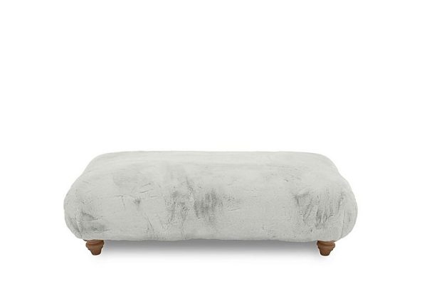 Boutique Collection  Blenheim Bench Stool  Vancouver Fur Silver with Oak Feet | Bed Sava