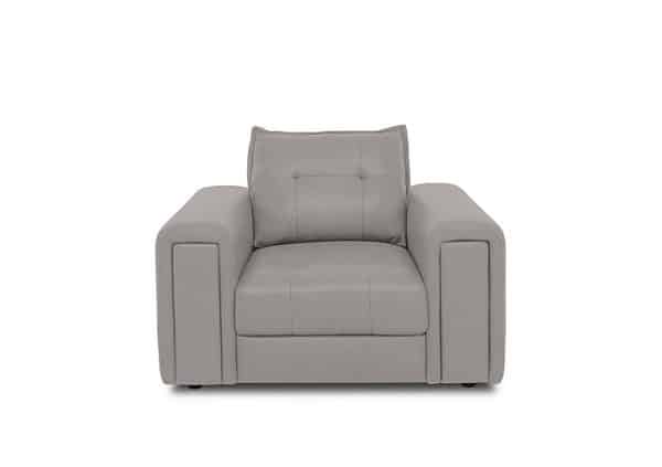 Boutique Goliath Leather Chair with Storage Drawer  New Grey | Bed Sava