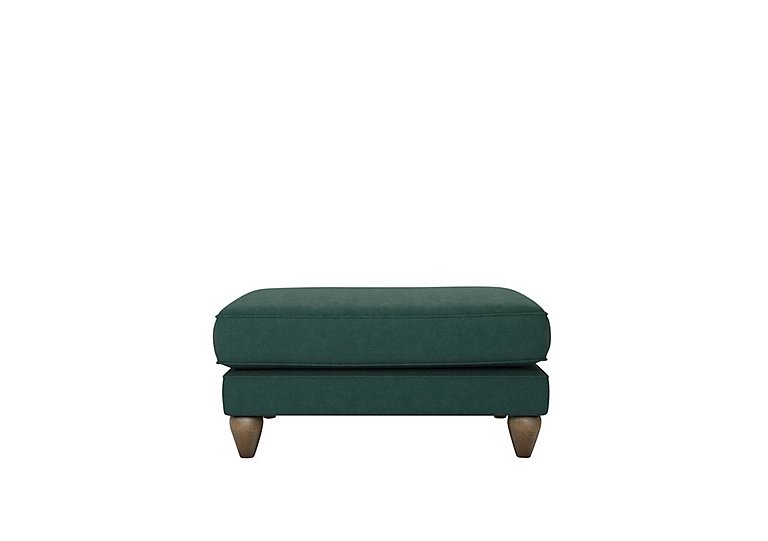 The Lounge Co. - Bronwyn Fabric Footstool With Walnut Feet - Curly Kale