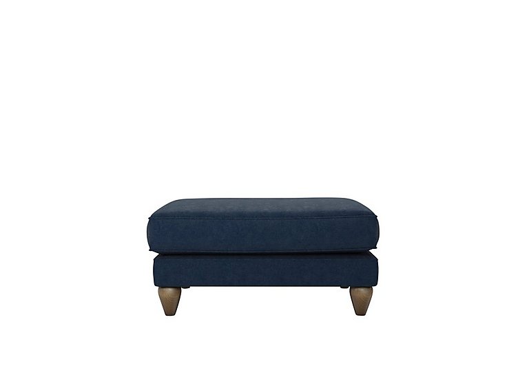 The Lounge Co. - Bronwyn Fabric Footstool With Walnut Feet - Damson Jam