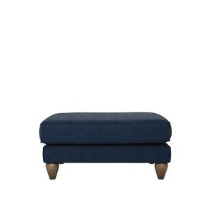 The Lounge Co  Bronwyn Fabric Footstool With Washed Oak Feet  Damson Jam | Bed Sava