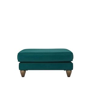The Lounge Co  Bronwyn Fabric Footstool With Vintage Oak Feet  Dragoneye | Bed Sava