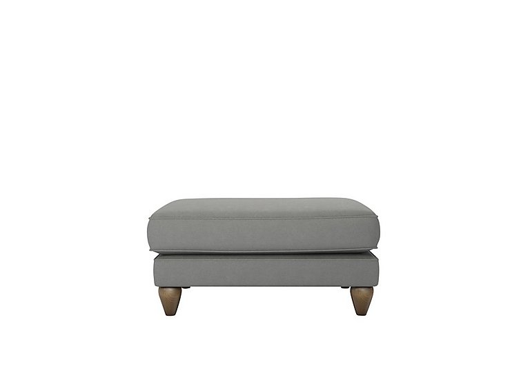 The Lounge Co. - Bronwyn Fabric Footstool With Vintage Oak Feet - Earl Grey