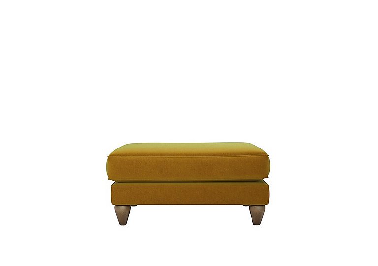 The Lounge Co. - Bronwyn Fabric Footstool With Vintage Oak Feet - Golden Spice
