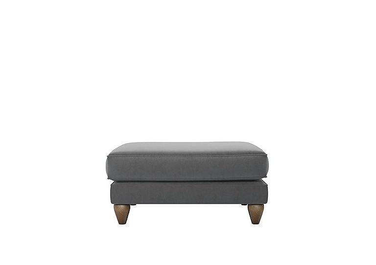 The Lounge Co. - Bronwyn Fabric Footstool With Vintage Oak Feet - Koala Cub