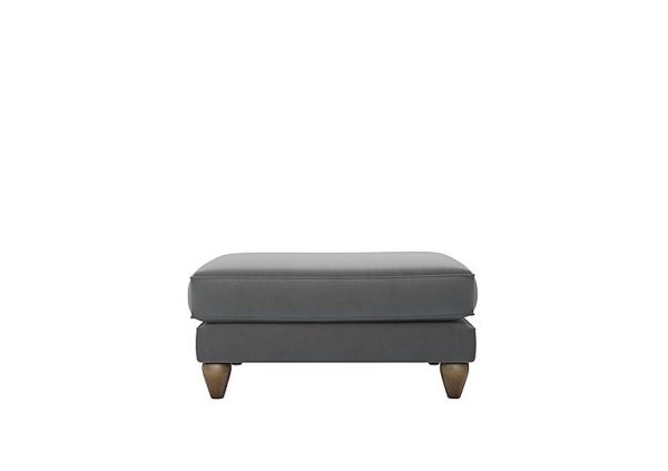 The Lounge Co  Bronwyn Fabric Footstool With Washed Oak Feet  Koala Cub | Bed Sava
