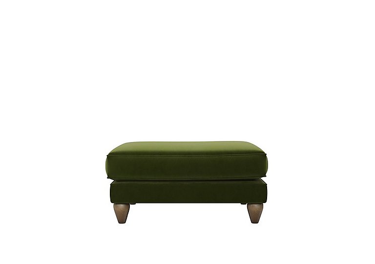 The Lounge Co. - Bronwyn Fabric Footstool With Walnut Feet - Woodland Moss