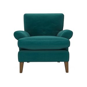 The Lounge Co  Bronwyn Fabric Joshua Armchair With Walnut Feet  Dragoneye | Bed Sava