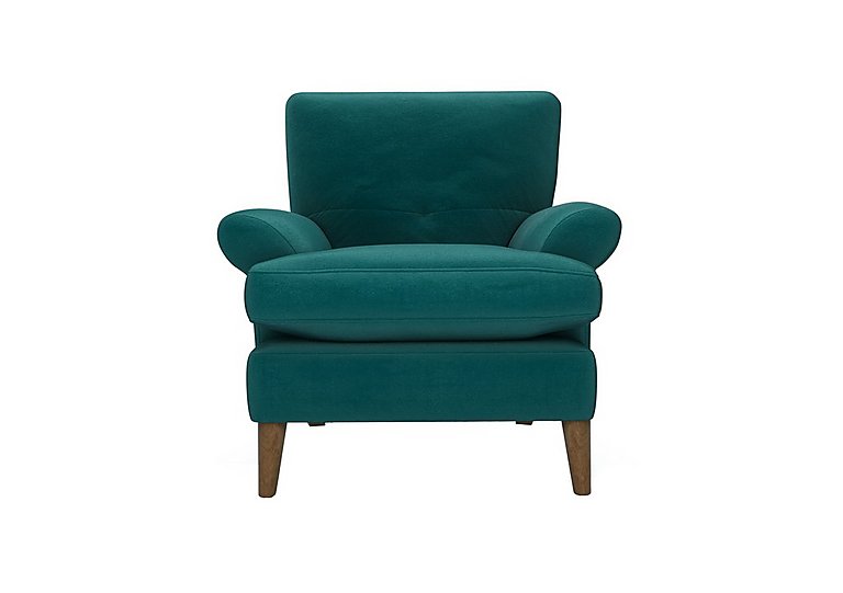 The Lounge Co. - Bronwyn Fabric Joshua Armchair With Washed Oak Feet - Dragoneye