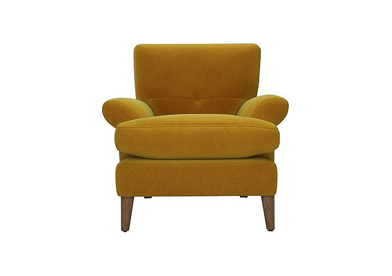 The Lounge Co. - Bronwyn Fabric Joshua Armchair With Washed Oak Feet - Golden Spice