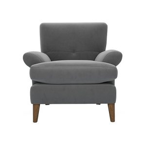 The Lounge Co  Bronwyn Fabric Joshua Armchair With Walnut Feet  Koala Cub | Bed Sava