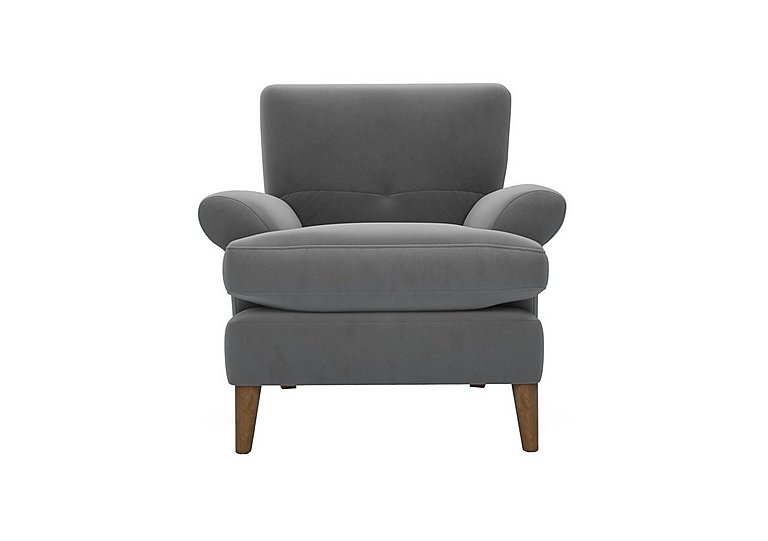The Lounge Co. - Bronwyn Fabric Joshua Armchair With Washed Oak Feet - Koala Cub