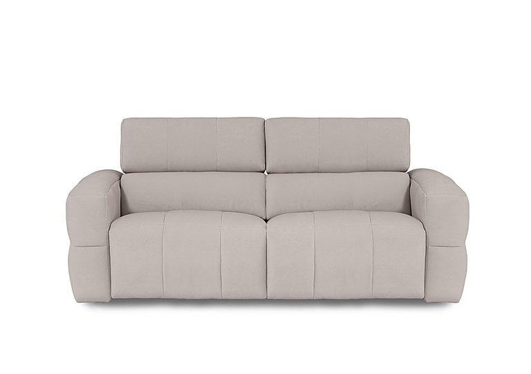 Cube Fabric 3 Seater Power Recliner Sofa with Power Headrests - Lead Grey