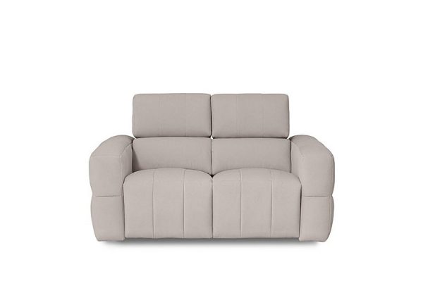 Cube Fabric 2 Seater Power Recliner Sofa with Power Headrests  Lead Grey | Bed Sava