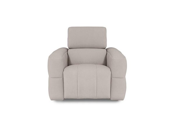 Cube Fabric Power Recliner Chair with Power Headrest  Lead Grey | Bed Sava
