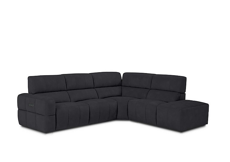 Cube Fabric Power Recliner Right Hand Facing Chaise End Sofa with Power Headrest