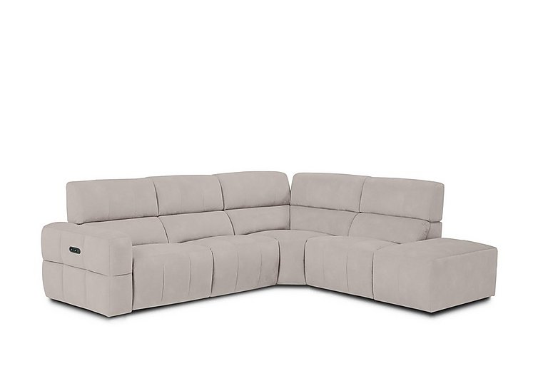 Cube Fabric Power Recliner Right Hand Facing Chaise End Sofa with Power Headrest - Lead Grey