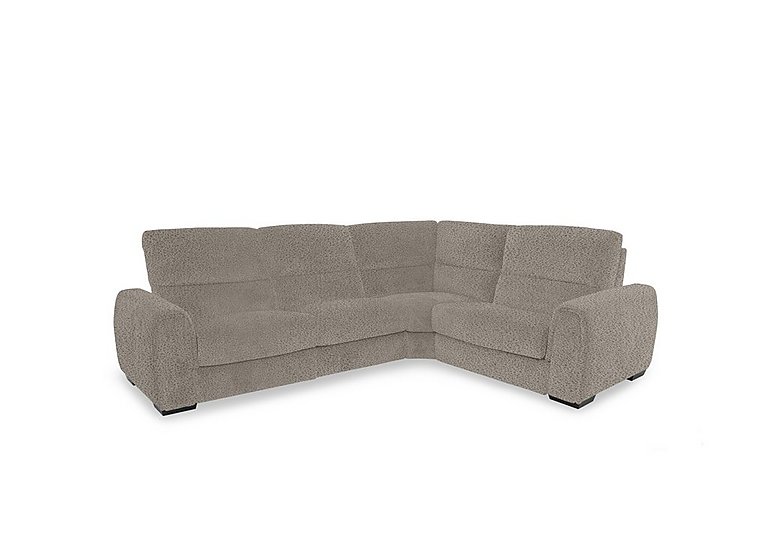 Flex Fabric Small Power Recliner Right Hand Facing Corner Sofa with Storage Arms  Silver | Bed Sava