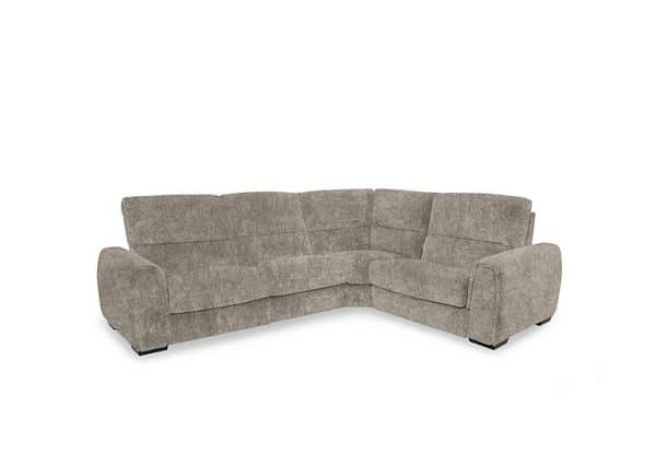 Flex Fabric Small Power Recliner Right Hand Facing Corner Sofa with Storage Arms  Mink | Bed Sava
