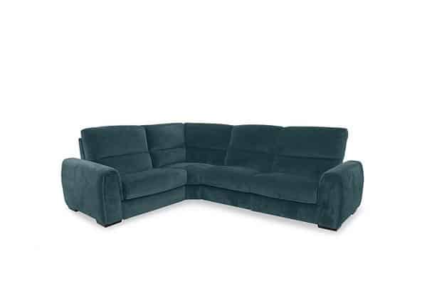 Flex Fabric Small Power Recliner Left Hand Facing Corner Sofa with Storage Arms  Peacock | Bed Sava
