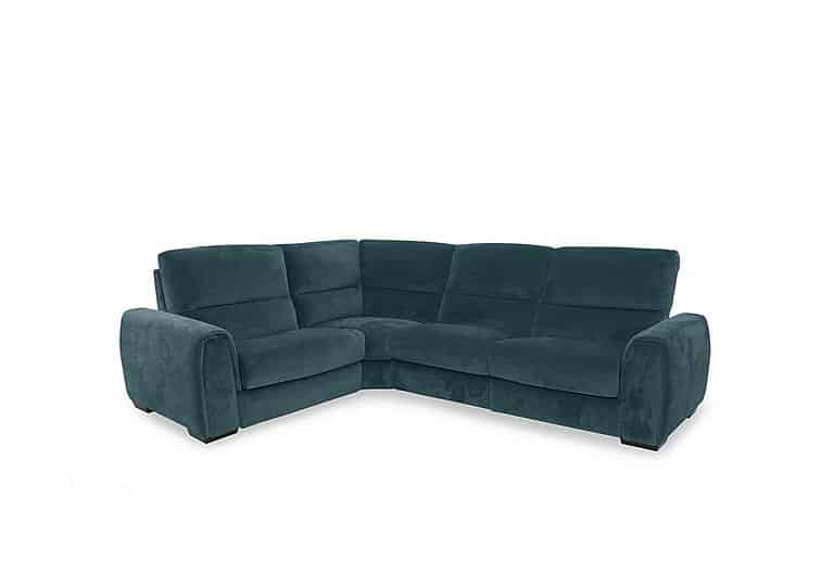 Flex Fabric Small Power Recliner Left Hand Facing Corner Sofa with Storage Arms  Peacock | Bed Sava