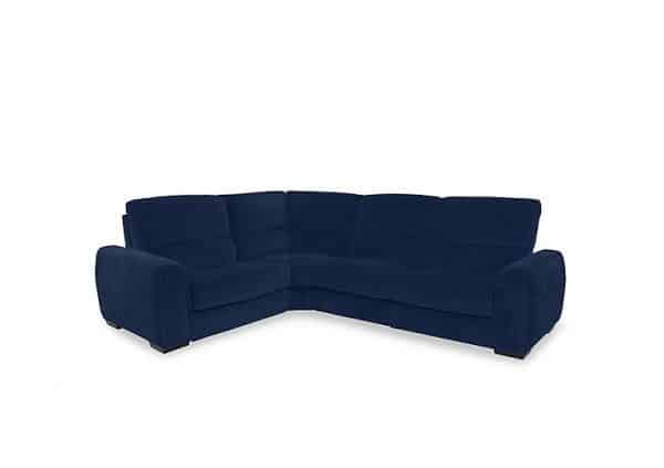 Flex Fabric Small Power Recliner Left Hand Facing Corner Sofa with Storage Arms  Navy | Bed Sava