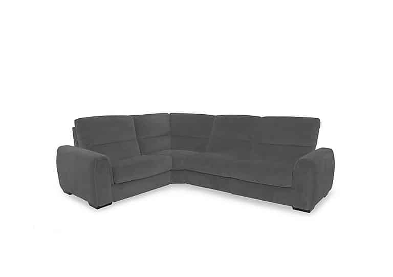 Flex Fabric Small Power Recliner Left Hand Facing Corner Sofa with Storage Arms  R20 Pewter | Bed Sava