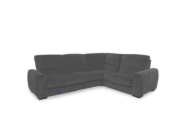 Flex Fabric Small Power Recliner Right Hand Facing Corner Sofa with Storage Arms  R20 Pewter | Bed Sava