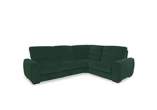 Flex Fabric Small Power Recliner Right Hand Facing Corner Sofa with Storage Arms  Emerald Green | Bed Sava