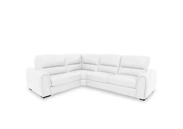 World of Leather  Flex NC Leather Small Power Recliner Corner Sofa with Storage Arms  NC Star White | Bed Sava