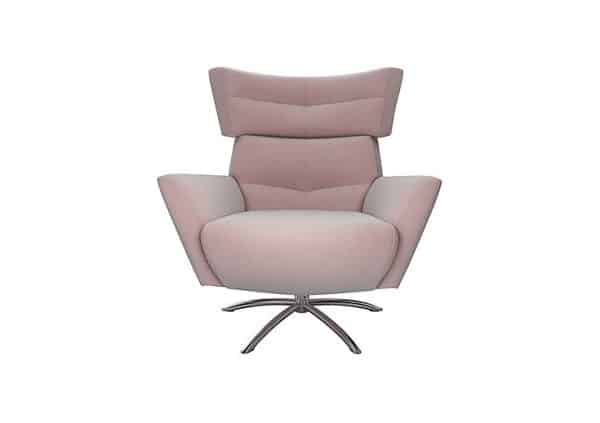 The Lounge Co  Hermione Jacob Fabric Armchair  Cotton Candy with Chrome Feet | Bed Sava